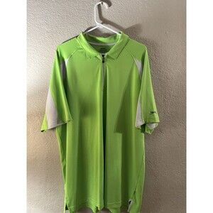 SLAZENGER DISTANCE ( XL)COLOR BLOCK POLO GREEN JASMINE SHORT SLEEVE 1/4 ZIP NWT